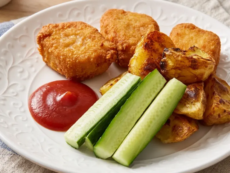 Chicken Fillet Nuggets with Baked Potatoes