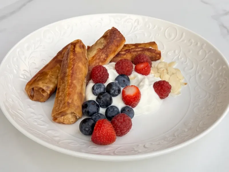Crêpes with Cottage Cheese and Yogurt
