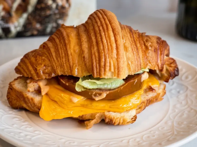 Croissant Burger with Chicken Patty